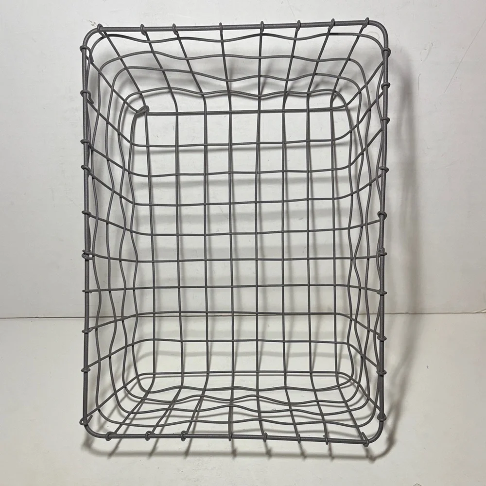 Gray Wire Storage Basket
